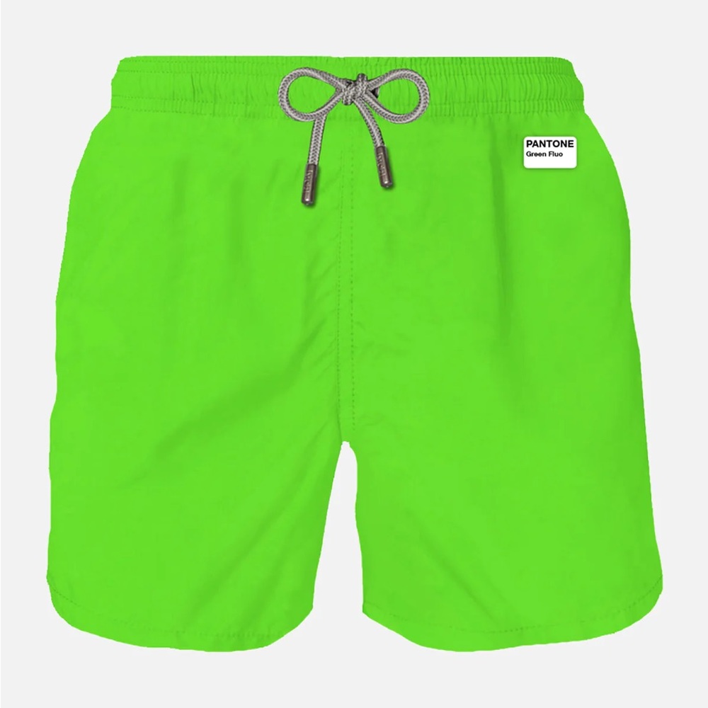 MC2 Saint Barth Mens fluo green swim shorts | PANTONE™ SPECIAL EDITION